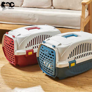 Geerduo Hard-Sided Portable Plastic Travel Pet Carrier Airline Approved Crate Cage Dog Carrier Suitable for Tiny Dog Breeds