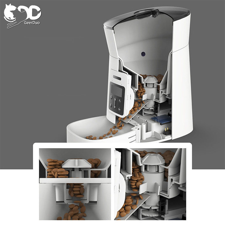 New Design Intelligent Pet Food Feeder Automatic Double Bowl Smart Feeder For Cat