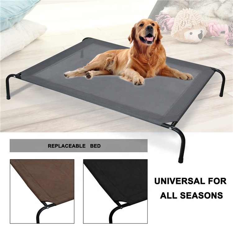 GeerDuo Indoor Outdoor Luxury Portable Breathable Steel Frame Mesh Cooling Raised Pet Camping Cot Cat Hammock Elevated Dog Bed