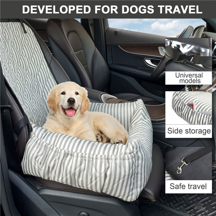 Geerduo Detachable Front Seat 2 in 1 Waterproof Pet Safety Dog Travel Car Booster Seat with Safety Belt