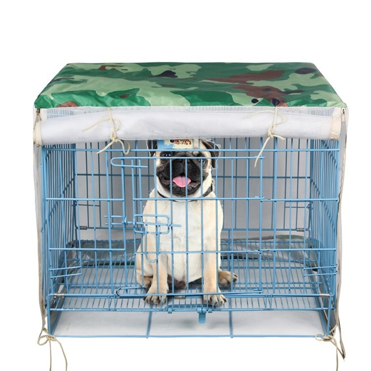 Summer Mesh Polyester Breathable Ventilated Dust Proof Waterproof Mosquito Proof Dog Crate Cover for Pet Kennel Cage