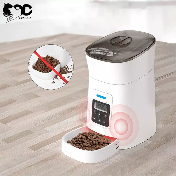 New Design Intelligent Pet Food Feeder Automatic Double Bowl Smart Feeder For Cat