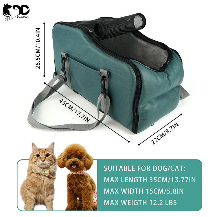 GeerDuo Multi-functional Portable Breathable Leathaire Pet Carrier Backpack Bag Easy Assemble Dog Cat Car Booster Seat