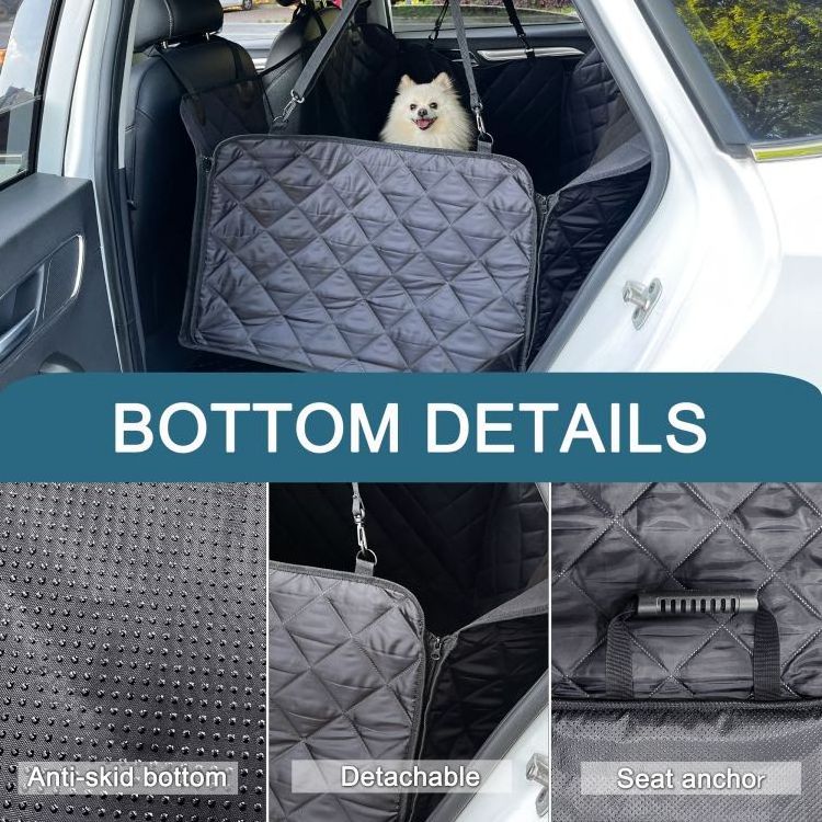 GeerDuo New Extra Large Waterproof Pet Car Back Seat Extender Bed Covers For Dogs With Hard Bottom