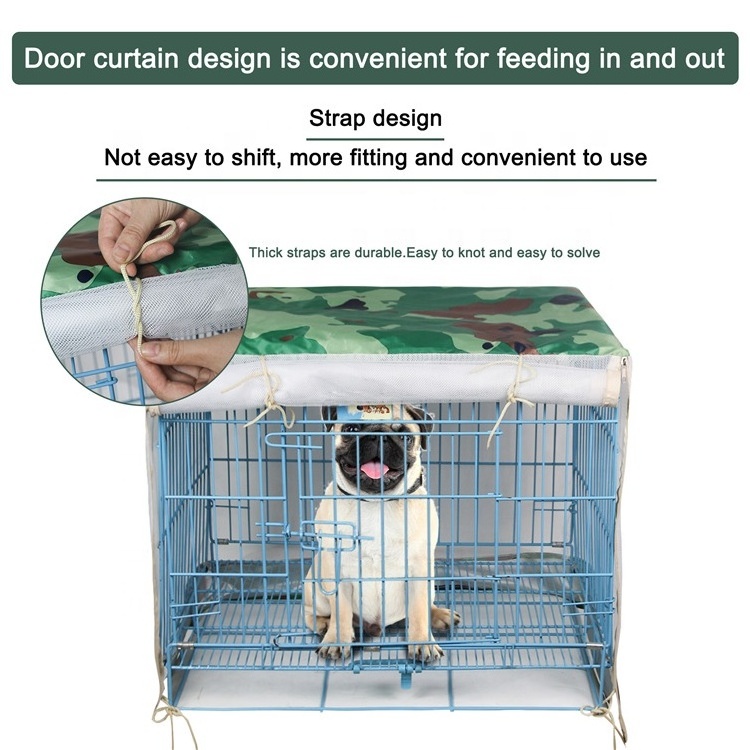 Summer Mesh Polyester Breathable Ventilated Dust Proof Waterproof Mosquito Proof Dog Crate Cover for Pet Kennel Cage