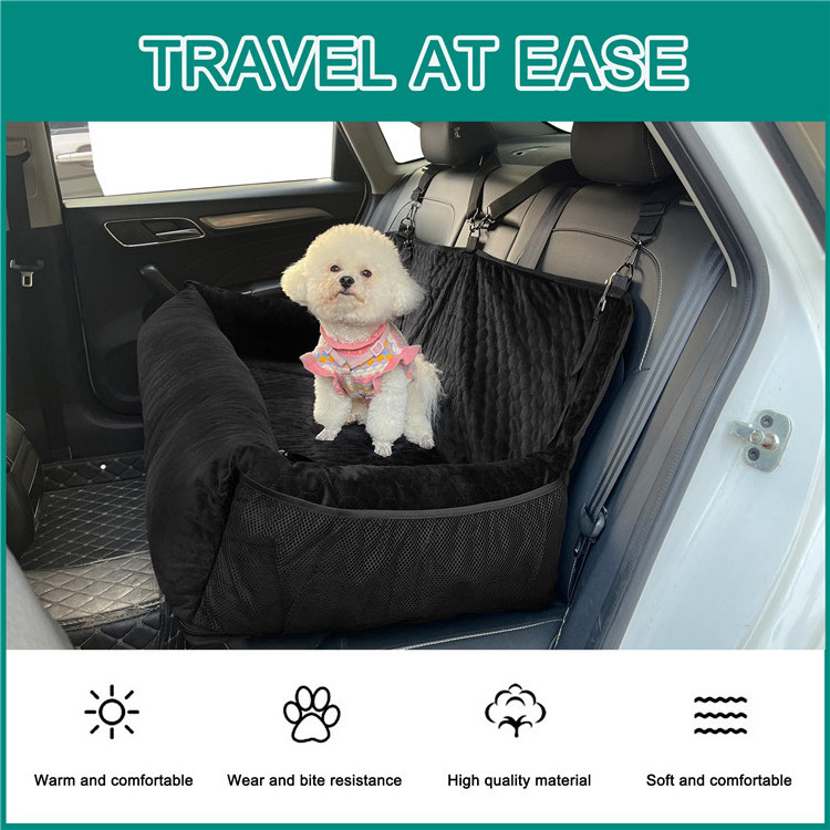 Geerduo Extra Large Dog Pet Detachable Velver Luxury Travel Outdoor Dog Car Rear Seat With Safety Belt