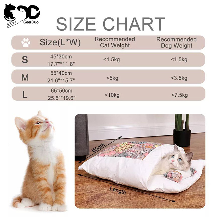 Geerduo Cat Dog Sleeping Bag Pet Tent Bed Puppy Blankets Cat Sleeping Bag with Pillow