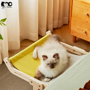 GeerDuo Pet Wholesale Multifunctional Adjustable Foldable Wood Cat Hanging Beds Window Perch Hammock