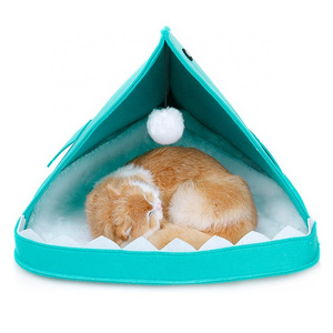 GeerDuo Fashion and Customized Cute Foldable Felt Materials Shark Whale Pet House Cat Cave Bed