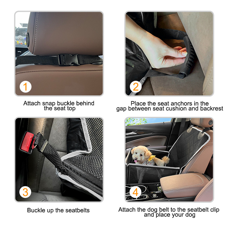 GeerDuo Reinforced Breathable Protective Robust Cooling Safety Pet Car Seat For Small Medium Dogs