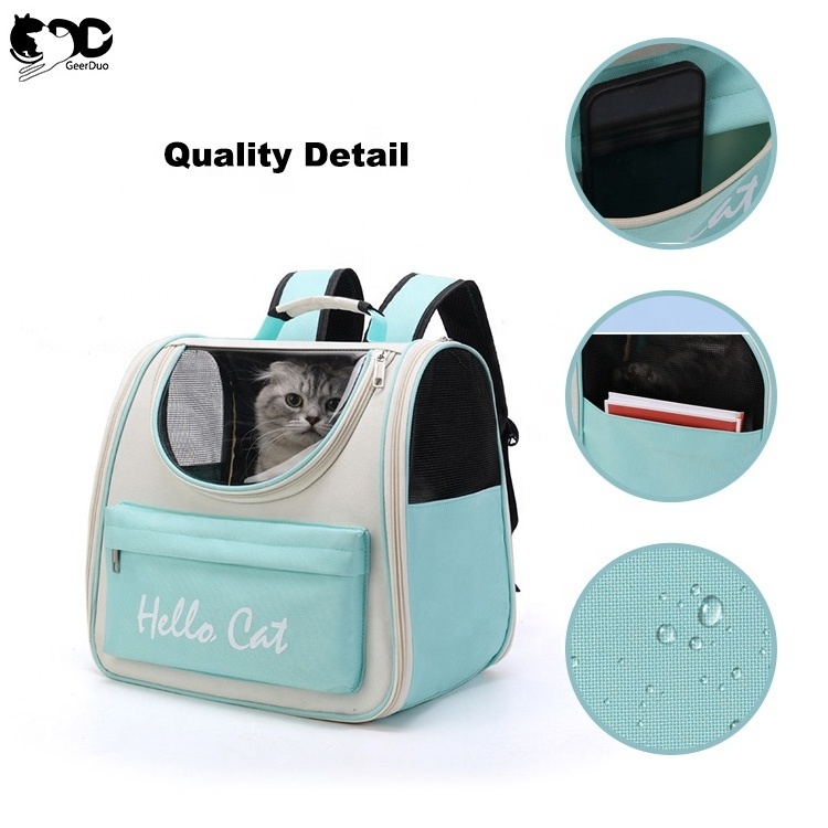 GeerDuo Fashion Leisure Breathable Ventilated Pet Bag Head Out Pet Carrier Backpack For Small Cats Dogs