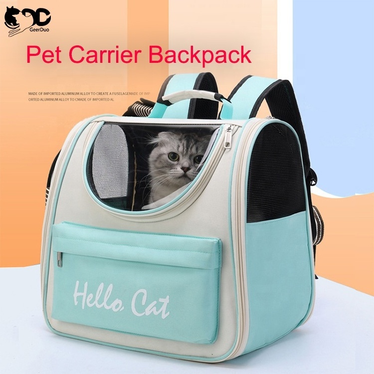 GeerDuo Fashion Leisure Breathable Ventilated Pet Bag Head Out Pet Carrier Backpack For Small Cats Dogs