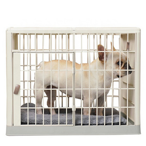 Luxury Multiple Sizes Durable Foldable Dismountable Eco-friendly PP Plastic Kennel Dog Crate With Tray and Sleeping Mat