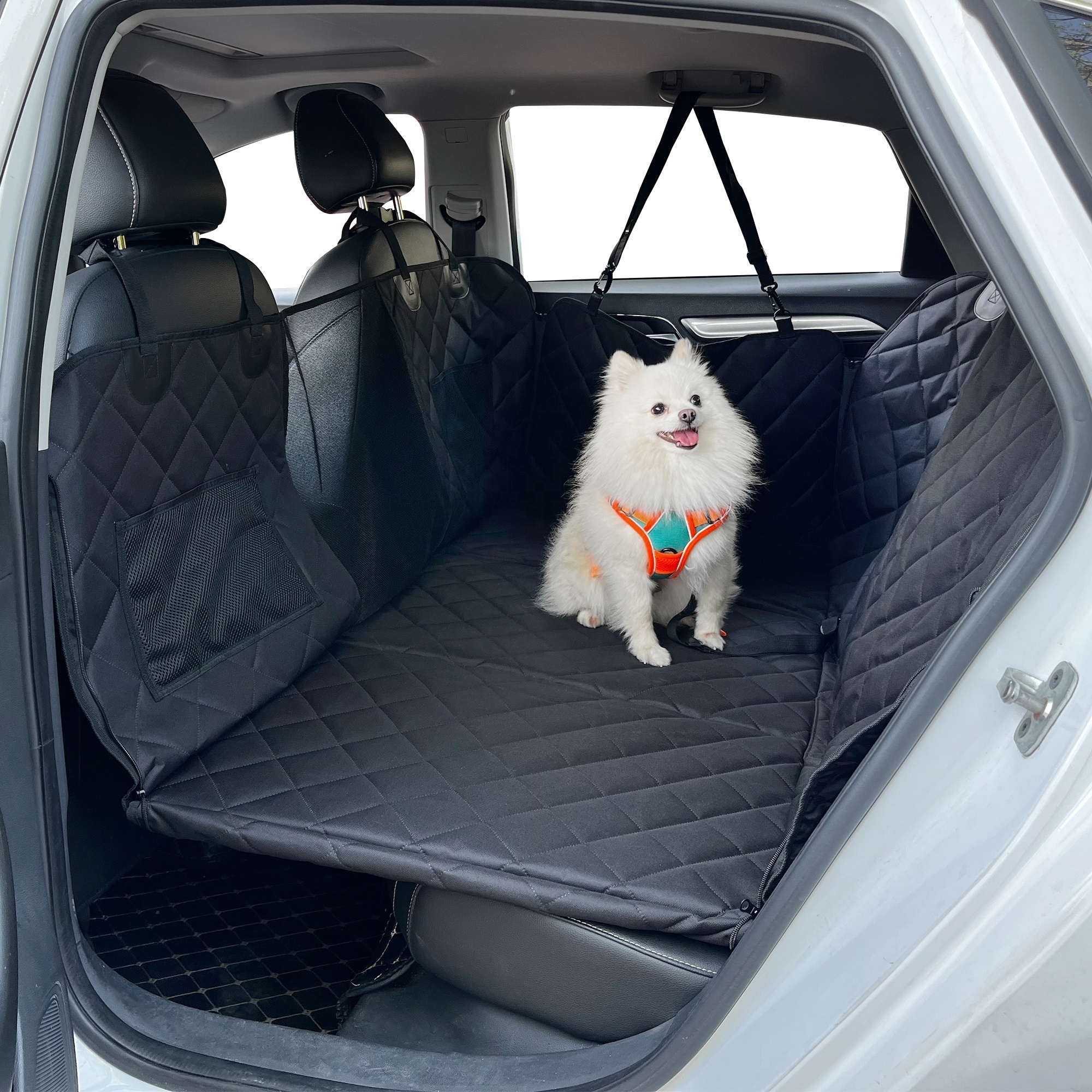 GeerDuo New Large Space Back Seat Extender Bed Waterproof  Sturdy Backseat Pet Hammock Dog Car Seat Cover for Car SUV Truck