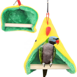 Winter Plush Small Birds Budgie Lovebirds Canaries Finches Conures Snuggle Sleeping Habitat Parrot Tent with Standing Stick