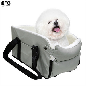 Upgrade Luxury Portable Pet Dog Car Center Console Middle Armrest Booster Seat for Small Cat and Puppy Travel