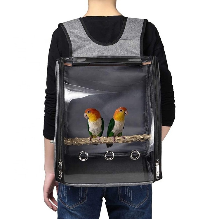 Small Luxury Airline Approved Bird Parrot Backpack Carrier Bag With Stand