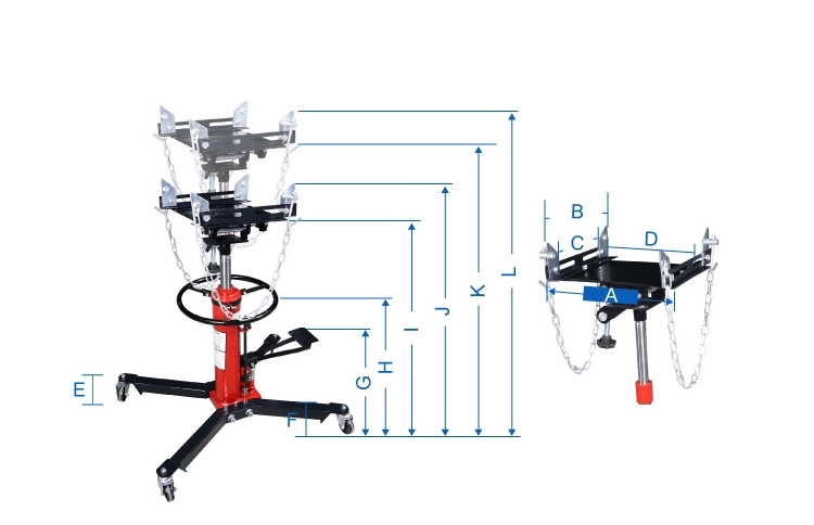 High position 5 Tons load-bearing vertical hydraulic transmission gearbox jack