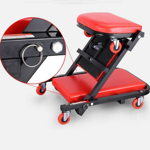 Portable and Foldable 40" Z-Creeper Seat Rolling iron car repair seat multi-function creeper seat