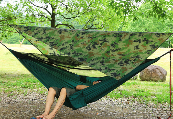 Outdoor Ripstop Parachute Nylon Hammock Mosquito Net Camping Hammock with mosquito netting Rainfly Hammocks