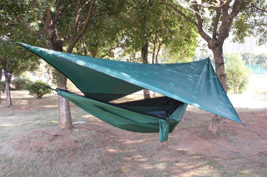 Outdoor Ripstop Parachute Nylon Hammock Mosquito Net Camping Hammock with mosquito netting Rainfly Hammocks