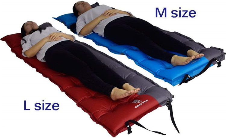 Ultralight double self inflatable camping floor air sleeping mat camping mattress with Built-in Inflator Pump