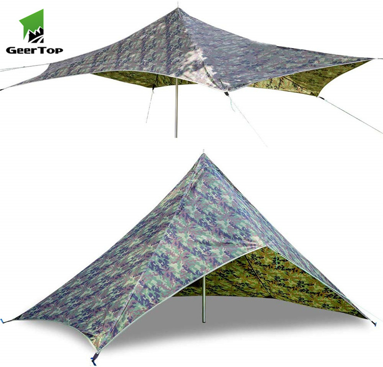 Geertop 2-4 person ultralight waterproof hammock tarp outdoor canopy camping cover shelter /beach tarp sun shelter