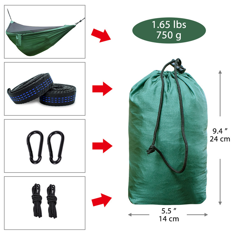 Geertop High quality Outdoors Backpacking Camping Survival Travel Double parachute Hammock