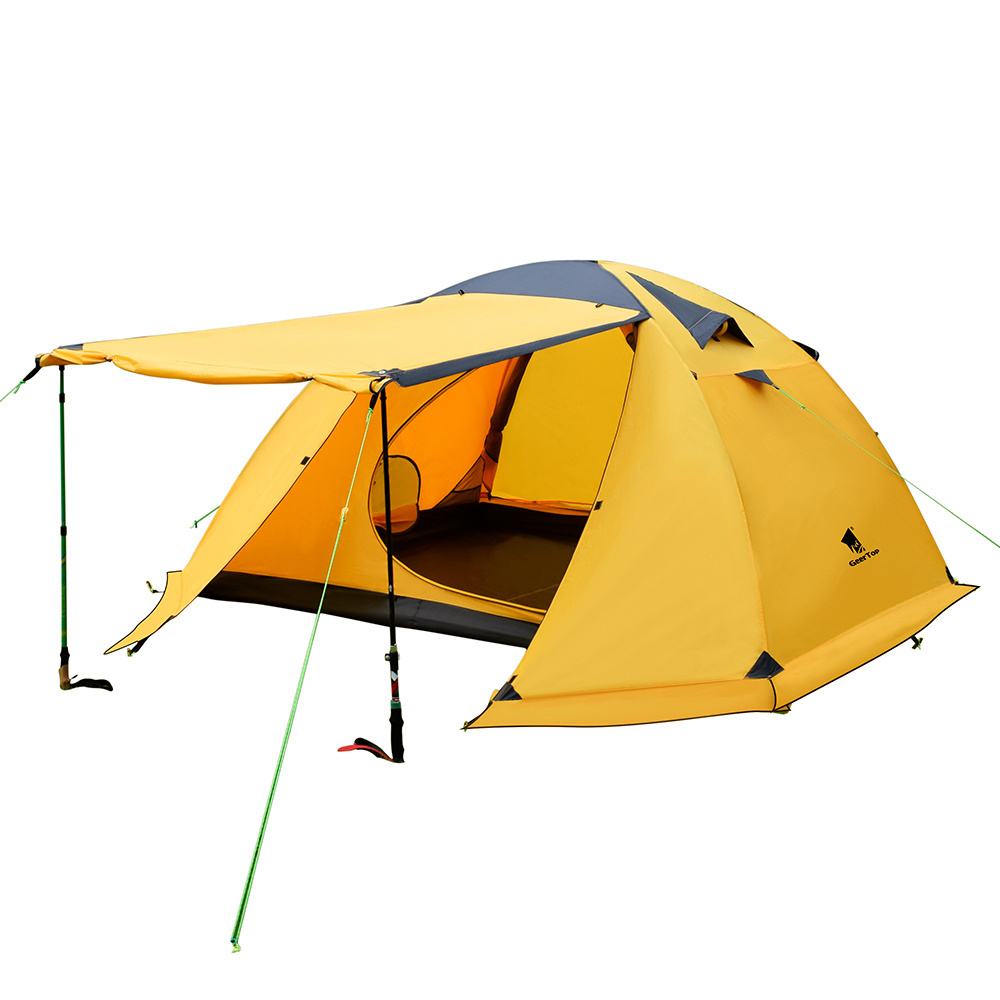 Glamping Outdoor 4 Person high quality Waterproof Windproof Double Layers Family Camping Tent