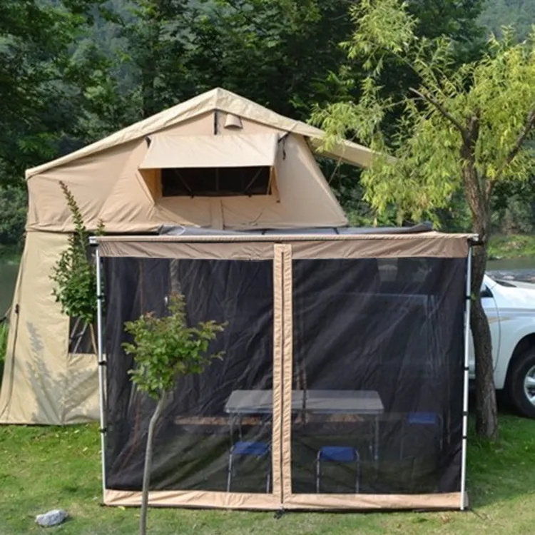 4X4 Zipper Open Mosquito Net Door Curtain Car Awning Side Camping Mesh Room For Suv With Mosquito Net Glamping Tent