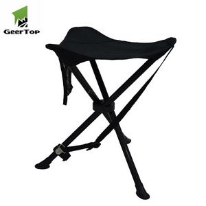 Geertop Outdoor folding tripod camp stool camping fishing chair with backrest