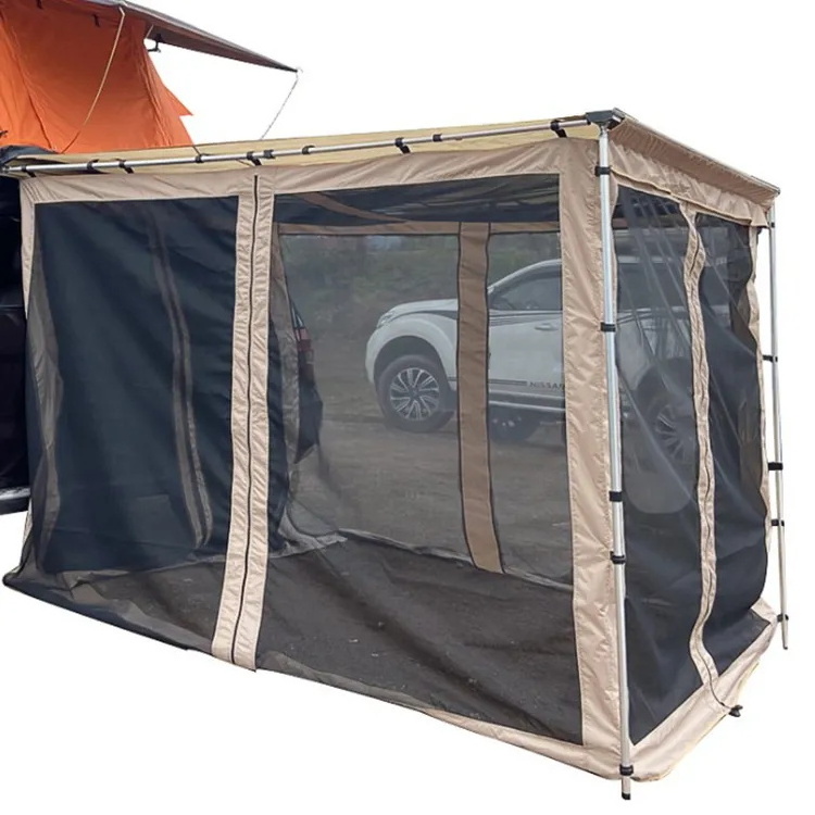 4X4 Zipper Open Mosquito Net Door Curtain Car Awning Side Camping Mesh Room For Suv With Mosquito Net Glamping Tent