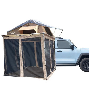 4X4 Zipper Open Mosquito Net Door Curtain Car Awning Side Camping Mesh Room For Suv With Mosquito Net Glamping Tent