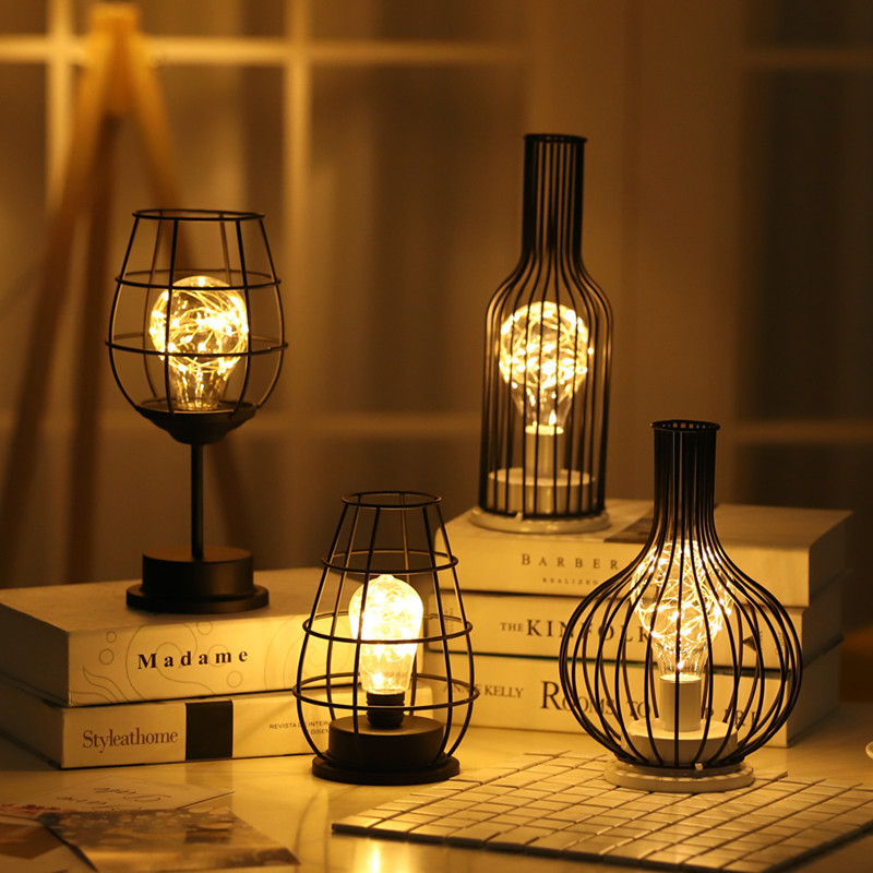 Cross-Border Explosive Nordic Lamp Iron Decorative Lamp Red Wine Glass Copper Wire Lamp Led Decorative Nightlight