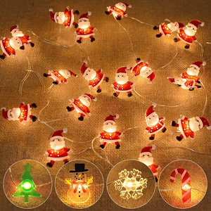 2M 20LED Santa Claus Snowflake LED Light String Christmas Decoration For Home Xmas Tree Ornament Navidad Kids Gift New Year