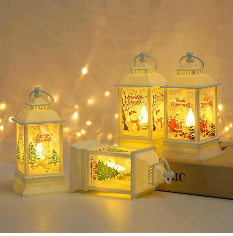 Christmas Light Decorations Night Light Hand Lantern Tabletop Candlestick Lamp Window Festive Christmas Gifts Atmosphere Lights