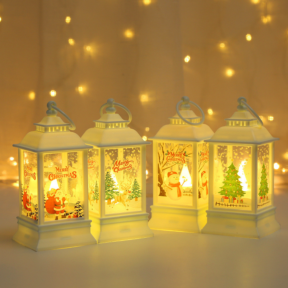 Christmas Light Decorations Night Light Hand Lantern Tabletop Candlestick Lamp Window Festive Christmas Gifts Atmosphere Lights