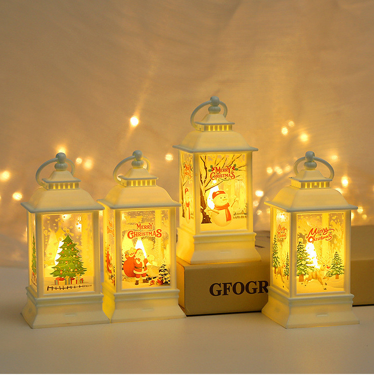 Christmas Light Decorations Night Light Hand Lantern Tabletop Candlestick Lamp Window Festive Christmas Gifts Atmosphere Lights