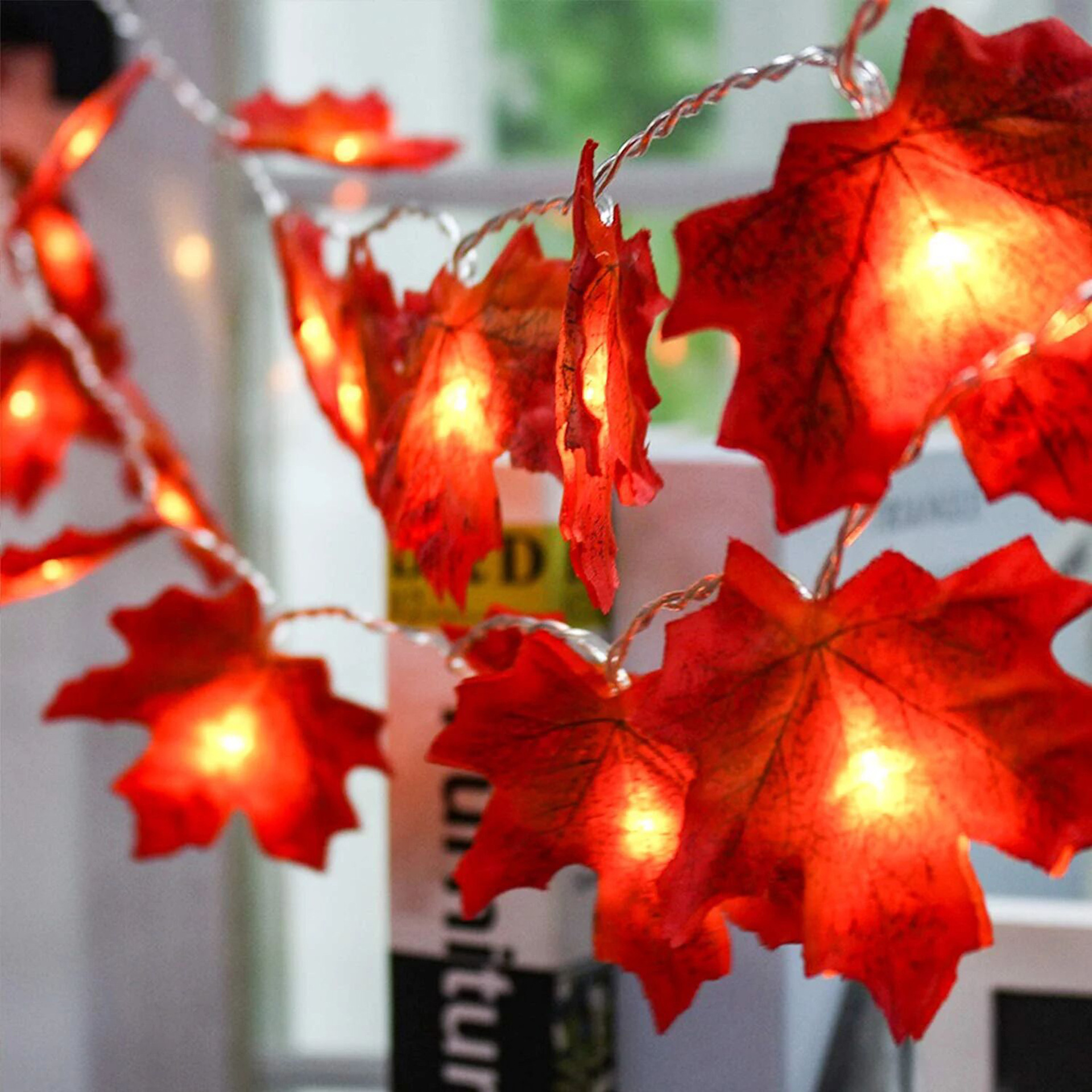 LED Maple Leaf Lights Thanksgiving Decorative Lights String Pumpkin Maple Leaf Lights String