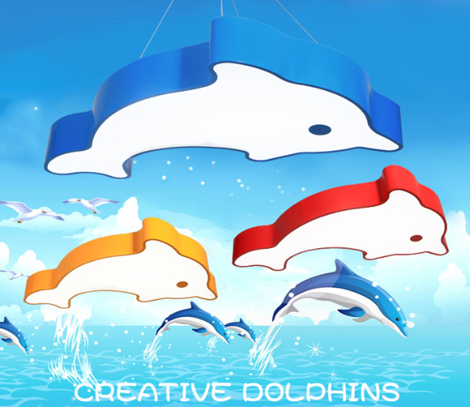 60CM Cute Doraemon LED Lamp Ceiling Wholesale Creative Dolphin Animals  Designed Baby Kids Cute Ceiling Light Baby Room