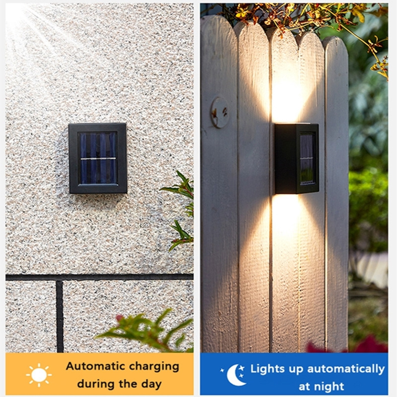 Outdoor Solar Garden Waterproof Wall Lamp Light Up And Down Garden Decorative Wall Lamp Street Home Stair Lamp