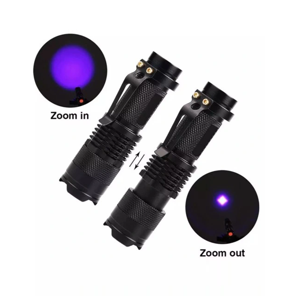 GEES STAR UV LED Black Aluminum Flashlight  Urine Detector Scorpion Ultraviolet LED UV Flashlight