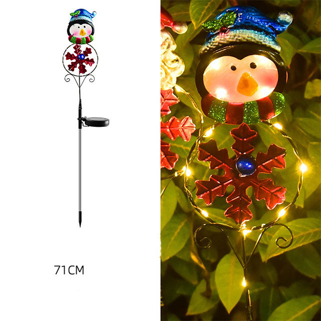 Solar Christmas Lights LED Snowman elk Penguin inserted ground Outdoor lights Garden lawn decorative lights