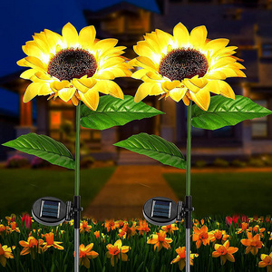 Modern Sunflower Flower Lamp Solar Powered Outdoor Garden Landscape Ground Lamp For Walkway Garden Lawn