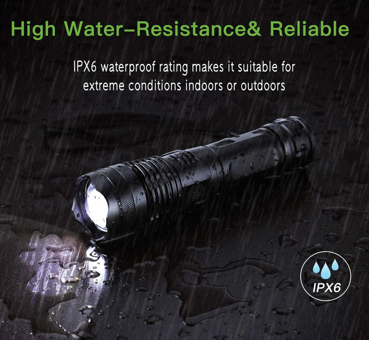 P50 Strong Light Flashlight Aluminum Alloy Telescopic Zoom USB Charging Power Display High Power Flashlight