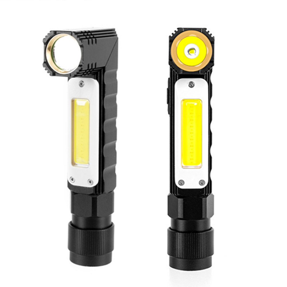 2021 Aluminum Portable Outdoor Emergency Head Lamp 90 Degree Rotating LED Torch Flashlight USB Rechargeable Work Light