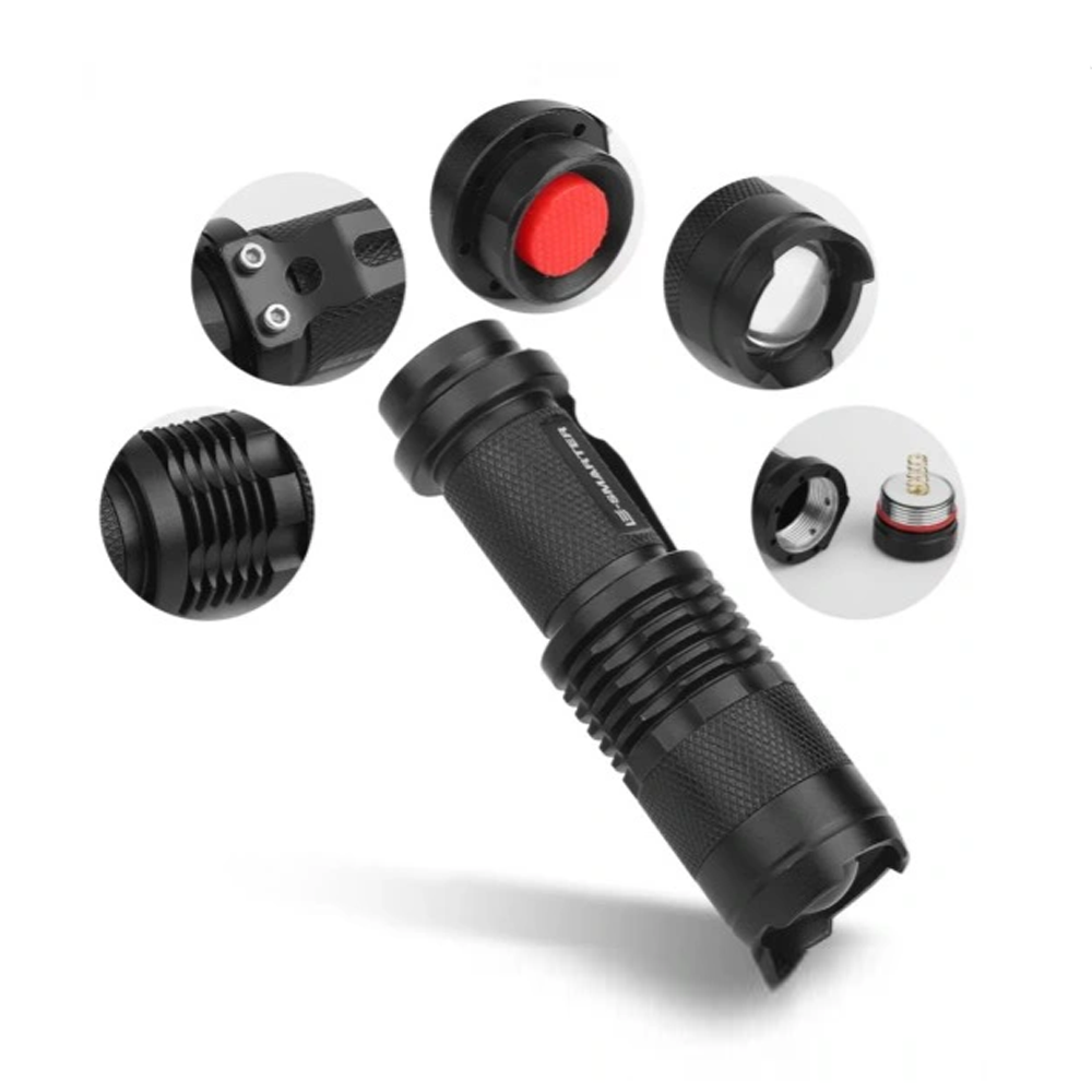 GEES STAR UV LED Black Aluminum Flashlight  Urine Detector Scorpion Ultraviolet LED UV Flashlight