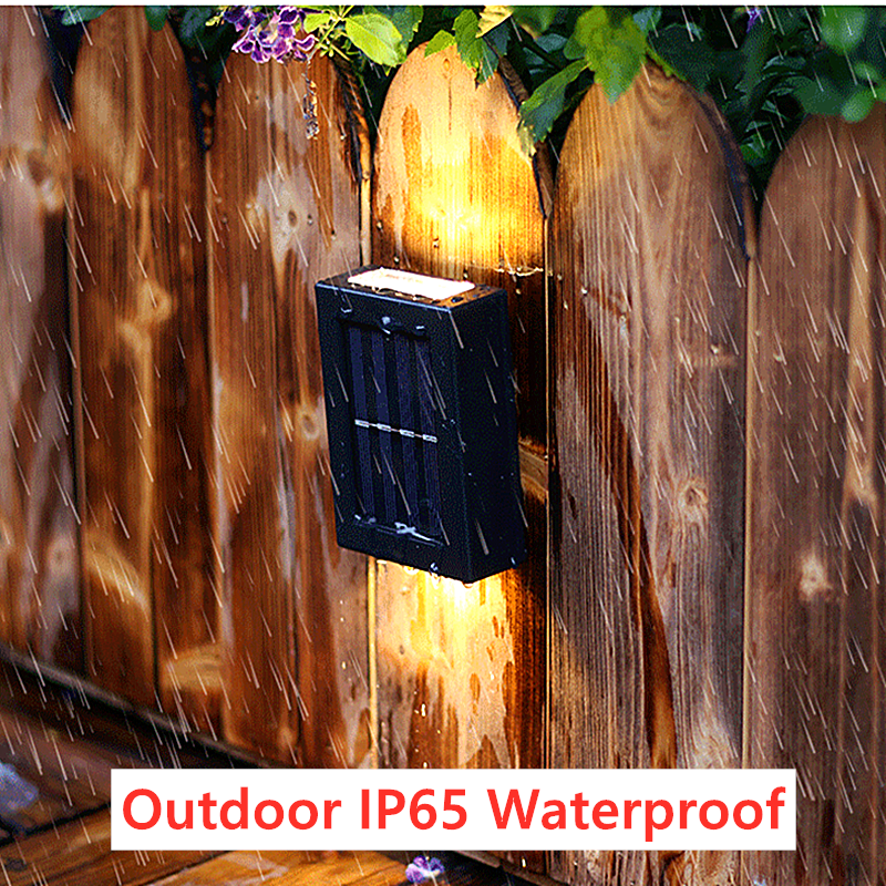 Outdoor Solar Garden Waterproof Wall Lamp Light Up And Down Garden Decorative Wall Lamp Street Home Stair Lamp