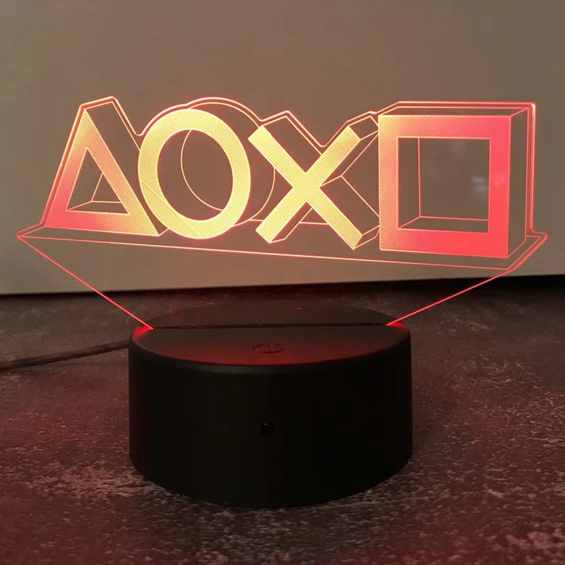 3D Night Light Lamp Gaming Room Desk Setup Decor table Game Console Icon Logo Sensor Light