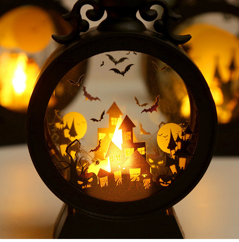 Retro Halloween Led Lights Electronic Candle Lamp Lantern Outdoor Wall Decoration Night Light Festival Light